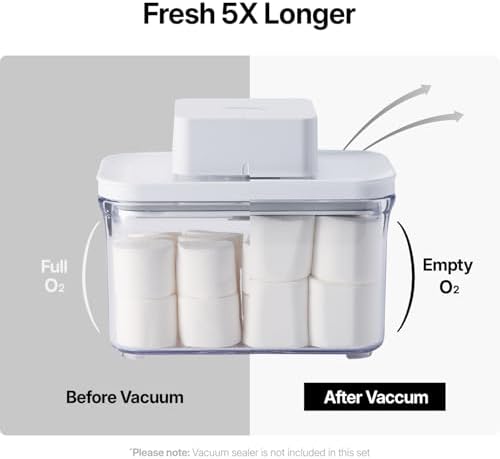 Premium Airtight Food Storage Containers 4-piece/Set, BPA Free, 100% Leak Proof, Keep food fresh up to 5 times longer than non-vacuum storage
