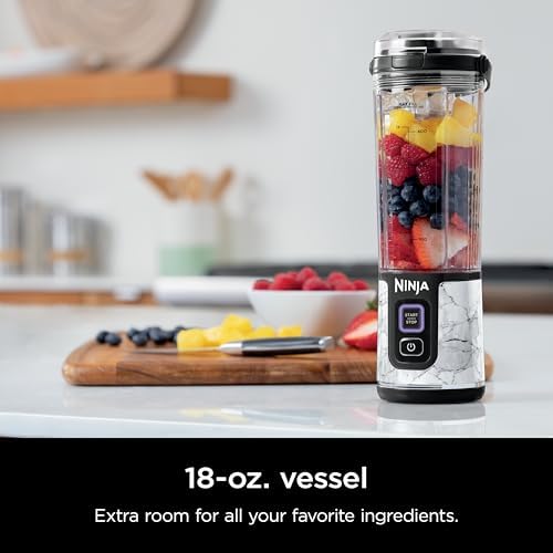 Ninja Blast Portable Blender, Cordless,18oz Vessel, White Marble, BC152MW - Image 2