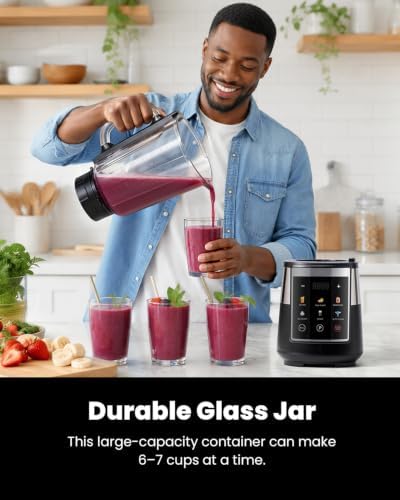 GDOR Blender for Kitchen, 1300W Glass Blender with 6 Preset Programs - Image 5