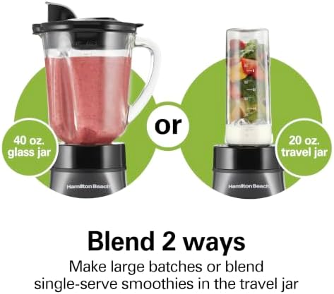 Hamilton Beach 2-in-1 Personal Blender and Countertop Blender For Smoothies - Image 2