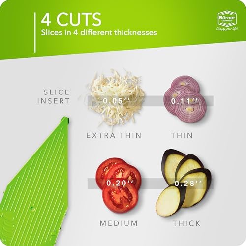 Mandoline Food Slicer Börner V5 (Basic Set) by Reston Lloyd • V-Slicer with Food Holder • Made in Germany • Fruit & Vegetable Chopper • Multiple Settings • Color: Lime - Image 2
