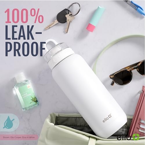 Cooper 32oz Insulated Stainless Steel Water Bottle with Straw, Blue