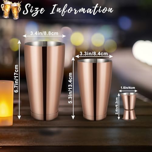 Boston Shaker Cocktail Set Bartender Kit, 12 Pcs Drink Shaker with Strainer Bartending Martini Shaker Tin with 18oz & 28oz Mixed Alcohol Shaker Stainless Steel Bar Tool for Beginner