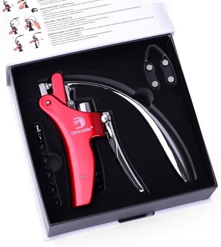 Wine Opener Compact Vertical Corkscrew Wine Bottle Opener with Built-in Foil Cutter