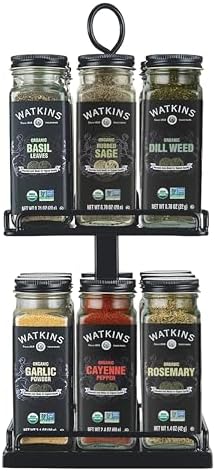 Countertop Two Tier Rotating Spice Rack, Includes 16 Organic Spices (16608)