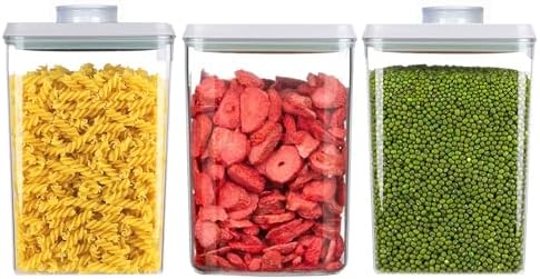 Pop Food Storage Containers Airtight Food Storage Containers Set with Lids Kitchen Pantry Organization and Storage, Stackable, BPA Free, 3 x 1.2Qt