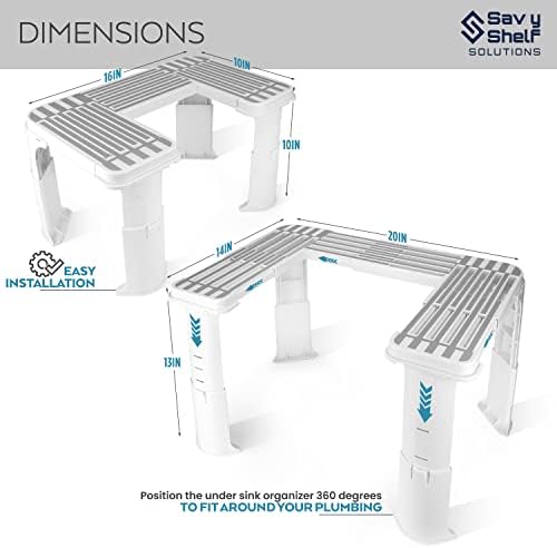Expandable Under Sink Organizer and Storage I Bathroom Under the Sink Organizer Kitchen Under Sink Shelf I Cleaning Supplies Organizer Under Sink Storage I EXPANDABLE HEIGHT DEPTH & WIDTH