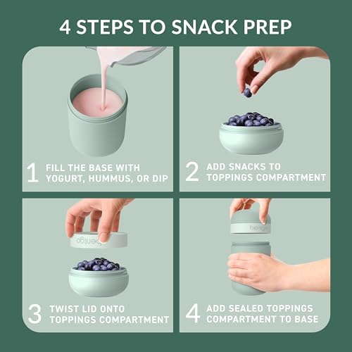 Snack Cup, Leak-Proof Snack Container with Toppings Compartment