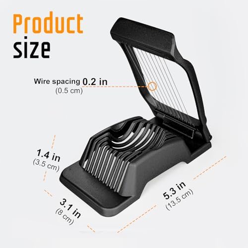 Multipurpose Heavy Duty Aluminium Egg Slicer, Stainless Steel Wire, Black - Image 5