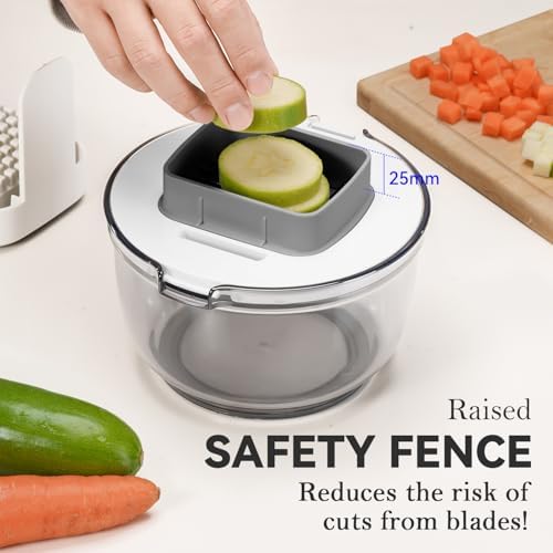 Vegetable Chopper Bowl Container, Three Blades, French Fry Cutter