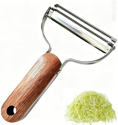 Cabbage shredder, Wide Serrated Stainless Steel Blade Wood Handle