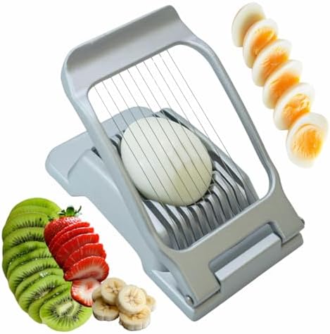 Annie & Mia Design Egg Slicer, Stainless Steel Wires Dishwasher Safe Aluminum Alloy Heavy Duty Multipurpose Cutter For Hard Boiled Eggs or Strawberry, Butter, Kiwi by AnnieMiaDesign