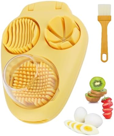 3 in 1 Egg Slicer for Hard Boiled Eggs with Cleaning Brush by DJBNT