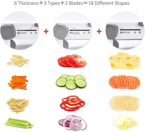18‑in‑1 Adjustable Mandoline Slicer Stainless Steel Vegetable Cutter - Image 2
