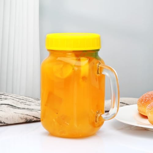 16oz Mason Jars with Handle, Glass Mugs with Straws and Lids 12 Pack