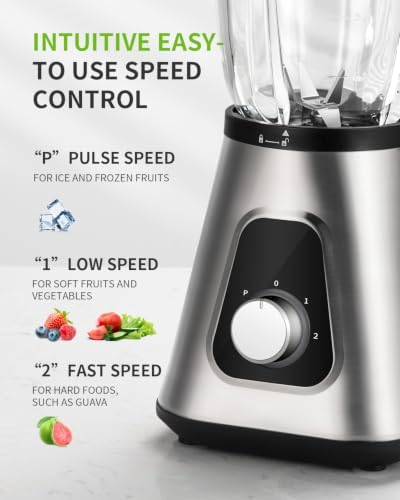 GDOR Smoothie Blender for Kitchen, 1200W Glass Blender with To-Go Cup Combo - Image 4