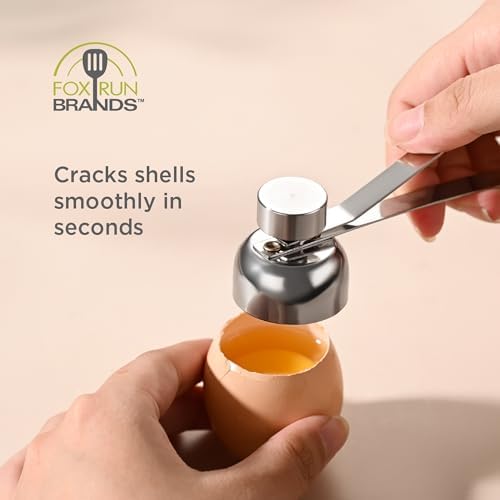 Fox Run Stainless Steel Egg Cracker, Egg Shell Opener for Boiled & Raw Eggs - Image 3
