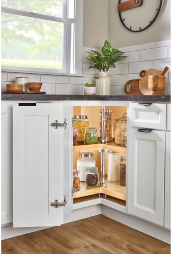 28" Kidney Shape Dual Tier Lazy Susan for Corner Base Cabinets