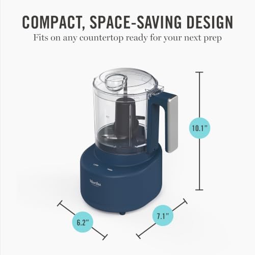 Martha Stewart 3 Cup Electric Vegetable Chopper, Mini Food Processor, Navy - Image 5