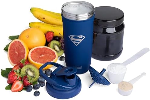 Smartshake DC COMICS Reforce Stainless Steel Protein Shaker Bottle 900 ml | 30 oz - Leakproof Screw-on Lid - BPA Free – Unisex - Non Insulated - Superman Logo - Image 6