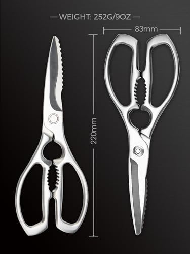 Kitchen Scissors, Forged Stainless Steel Shears for Meat and Vegetables