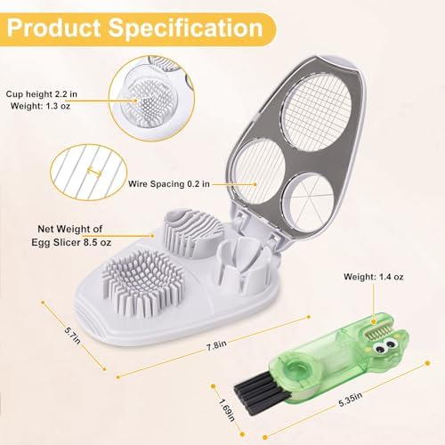 3-in-1 Egg Slicer for Hard Boiled Eggs& Egg Cutter, 304 Stainless Steel Cutting Wire, Heavy Duty Chopper & Dicer with Removable Catch Container –Multipurpose tool, Slices, Wedges, and Dices - Image 5