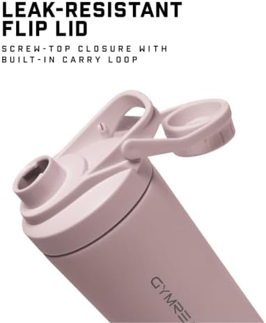 Gymreapers Stainless Steel Protein Shaker Bottle - Double Wall Insulated, Leak Proof, BPA-Free Metal Vacuum Blender Cup For Gym, Sports, Pre & Post-Workout Cold Hydration - 26 OZ (Pink) - Image 2