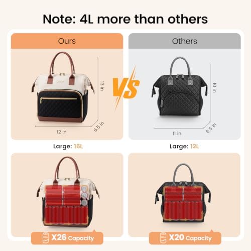 Lunch Bag Women, Insulated Lunch Box for Women with Cup Holder
