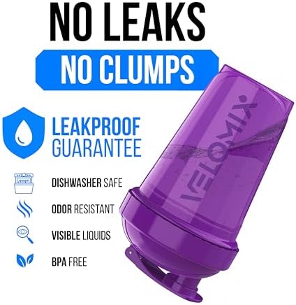 VELOMIX 4 Pack 20oz Protein Shaker Bottle for Protein Mixes, Purple Bloom - Image 3