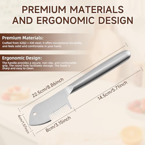 Stainless Steel Scallion Cutter, 2-in-1 Julienne Shredder
