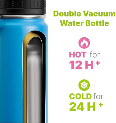 16 oz Kids Insulated Water Bottle, BPA-Free(Sky Blue)