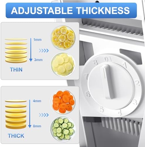 Safe Mandoline Slicer for Kitchen,Adjustable Potato Slicer 1-8 mm