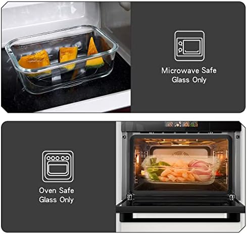 10 Pack Glass Food Storage Containers with Lids Leakproof, Airtight Glass Meal Prep Containers For Lunch, On The Go, Leftover, Dishwasher Safe