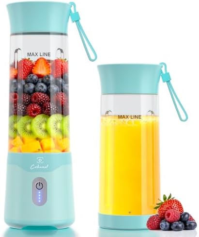 COKUNST Portable Blender, 18oz Small Smoothie Blender with Extra Lid, Green by COKUNST
