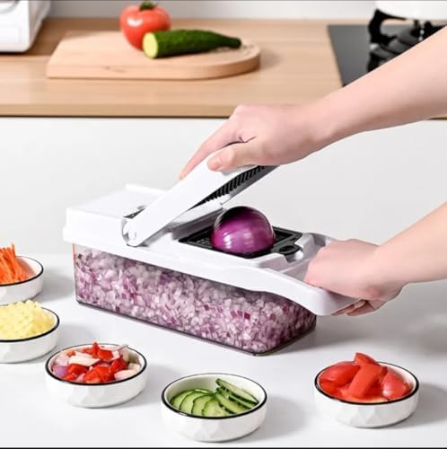Upgraded 2026 Vegetable Chopper with Container – Multi Veggie Chopper & Food Chopper, Manual Hand Onion Chopper, Salad Maker for Fruits & Vegetables – Easy Clean Kitchen Gadget - Image 5