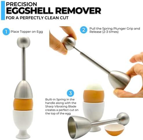 ICO Stainless Steel Egg Toppers - Perfect Opener for Soft & Hard Boiled Eggs - Pack of 2 - Image 4