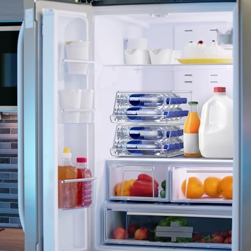 Water Bottle Organizer for Refrigerator & Pantry, Stackable (2 Pack)