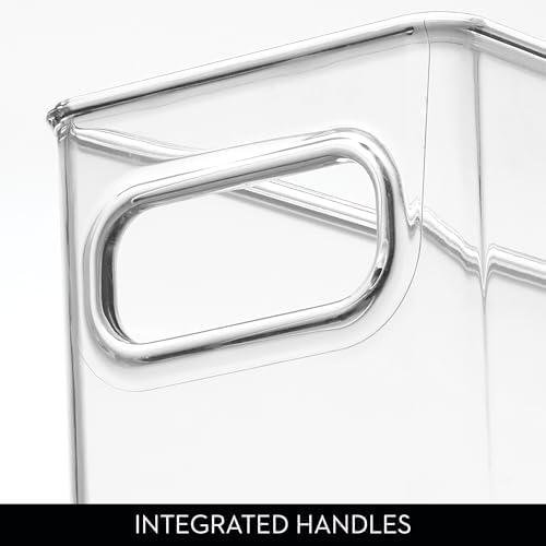 Stackable Fridge Bin with Handles, Set of 3, Clear
