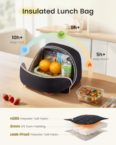 Insulated Lunch Bag for Women Men, Cute Fit and Fresh Lunch Box