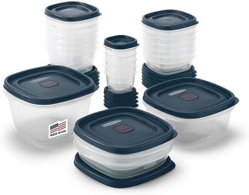 EasyFindLids Food Storage Containers in Special-Edition Insignia Blue, 42 Piece