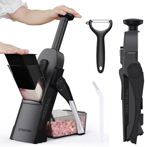 5 in 1 Adjustable Safe Mandoline Slicer for Kitchen with Paring Knife