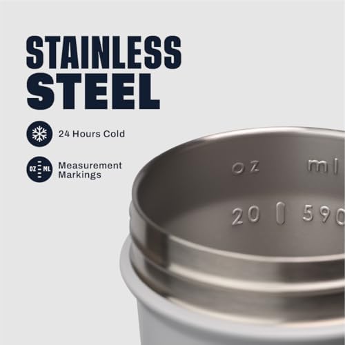 BlenderBottle Sport Sleek Stainless Steel Shaker Bottle 25 oz Grey/Tan - Image 3