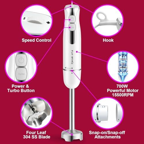 Upgraded 700W Immersion Hand Blender, White - Image 3