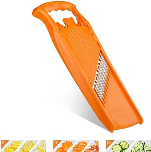 Börner Wave-Waffle PowerLine Crinkle Cut Vegetable Slicer (Orange) • Slicer for Wave & Waffle Cut • Wavy Vegetable Cutter • Slicer for Lattice Potatoes & Chips • Wavy Potato Slicer by B%C3%B6rner