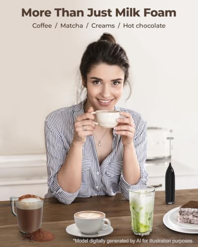SIMPLETASTE Milk Frother Handheld Electric Foam Maker Battery Operated - Image 7