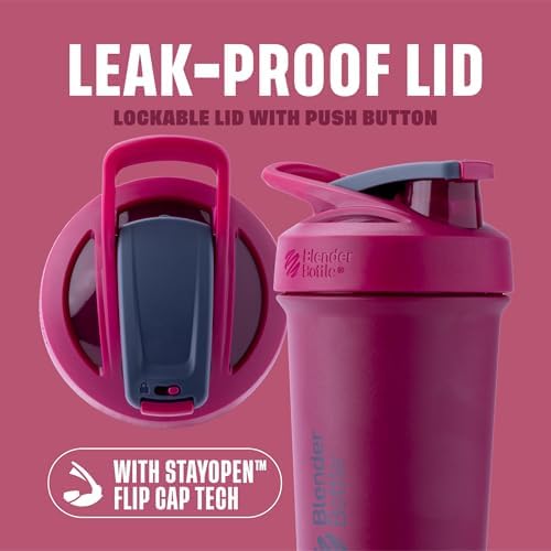 BlenderBottle Sport Sleek Stainless Steel Shaker Bottle 25 oz Raspberry - Image 2