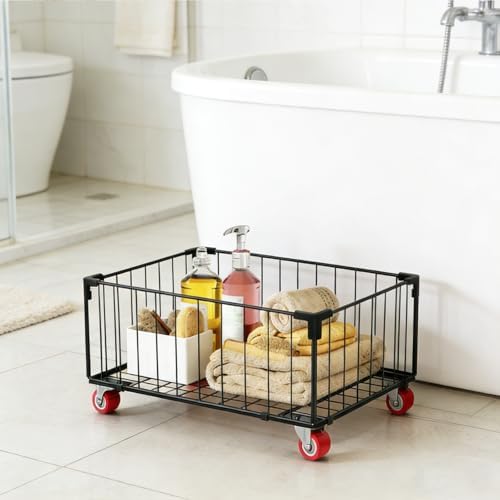 2Pack, Under Sink Organizer,Cabinet Organizers and Storage, Metal Storage Basket,Large capacity, Can Hold 40-70 Liters, Easily Push And Pull, Convenient For Cleaning Under Sink