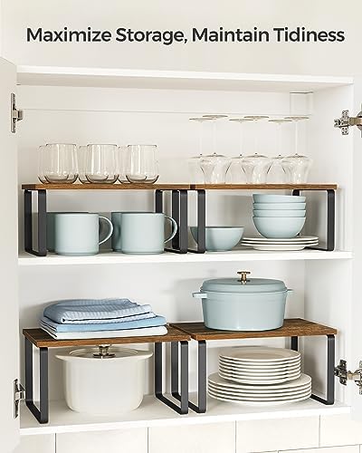 Cabinet Organizer Shelf, Set of 4 Spice Rack, Kitchen Storage
