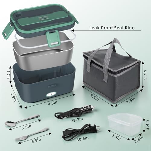 1.8L Electric Lunch Box for Adults, 80W Fast Heated Lunch Box