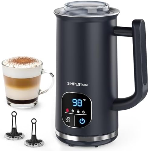 SIMPLETASTE Milk Frother, 4-in-1 Electric Milk Steamer with LED Touch Screen, Automatic Warm and Cold Foam Maker and Milk Warmer for Latte, Cappuccinos, Macchiato by SIMPLETaste
